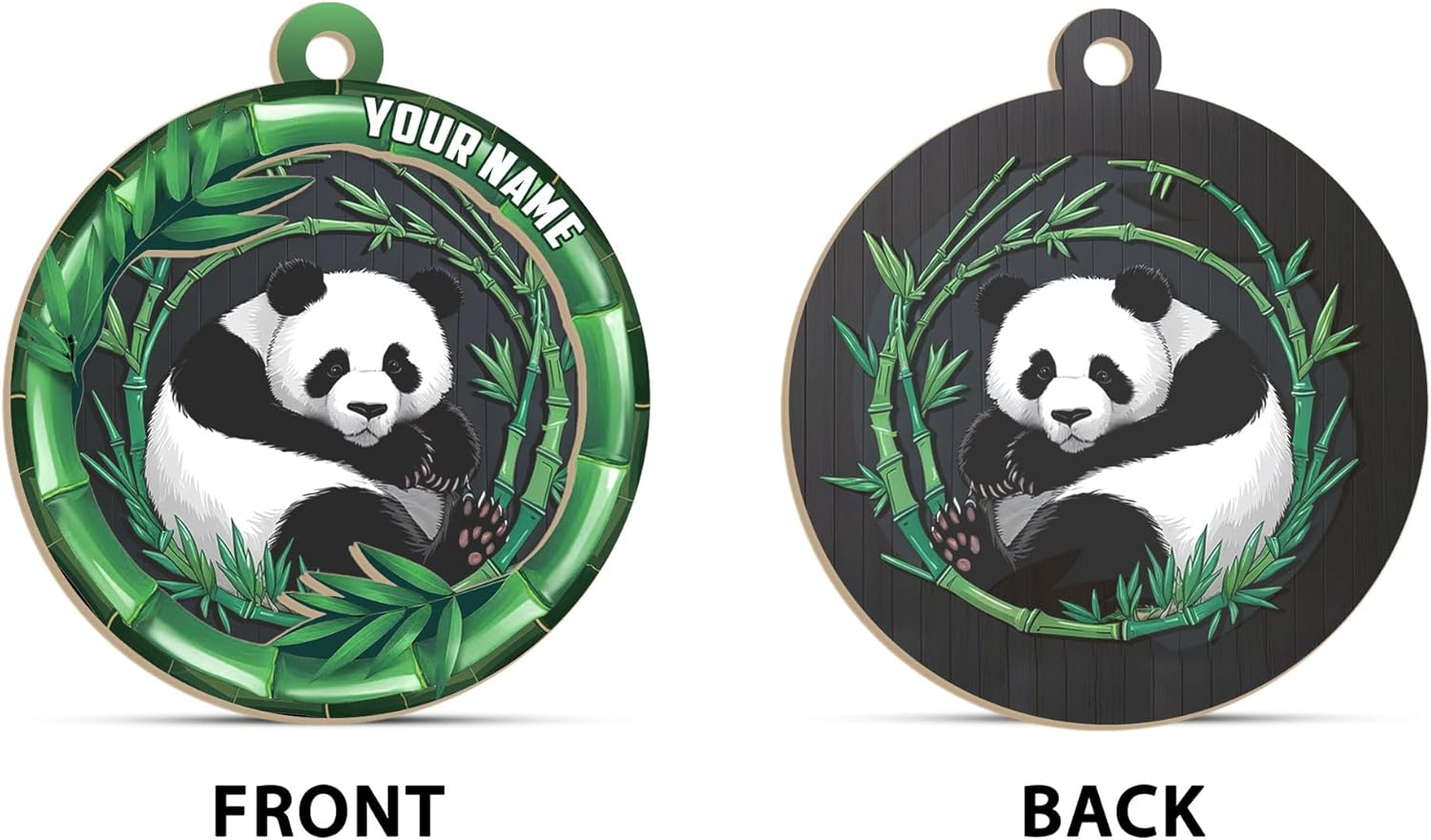 MAPrints Personalized Panda Ornament Xmas Tree, Panda Acrylic Or Wood Flat Shape Ornament Christmas 2024, Panda Lovers Ornament Xmas Decor, Panda Bear Gifts Panda Bamboo Hanging Ornament (Panda 6)