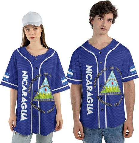 Personalized Nicaragua Baseball Jersey, Custom Nicaragua Baseball Jersey for Men & Women, Nicaraguan Camisas Shirt