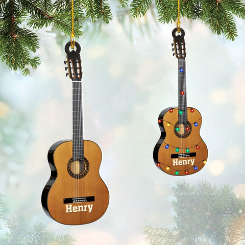 Personalized Guitar Ornament, Electric Guitar Ornament, Guitar Christmas Ornaments 2024, Acoustic Guitar Christmas Ornament, Guitar Christmas Ornaments Guitarist Gift Musical Instruments Xmas (G12)