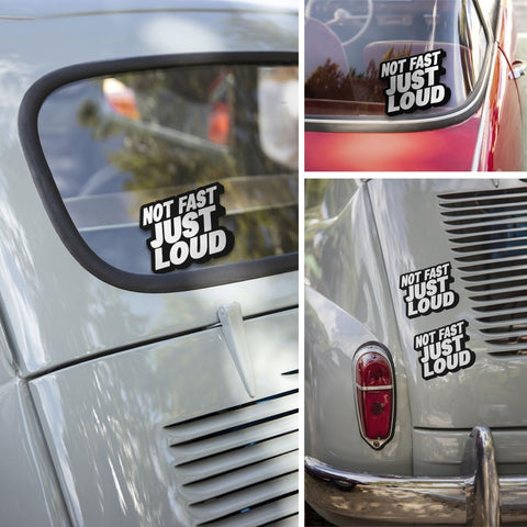 (3Pcs) Not Fast Just Loud Sticker, Not Fast Just Loud Decal Vinyl Sticker Auto, Vinyl Decal Sticker for Vehicle Truck, Sticker Die-Cut Waterproof for Water Bottle, Truck, Car, Helmet Decal 5"