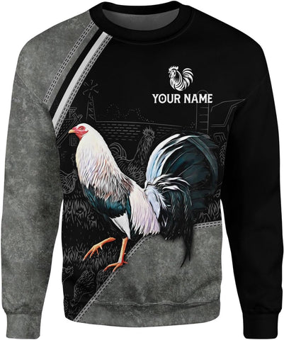 Mostefy Personalized Name Rooster Hoodie 3D, Gallos De Pelea, Chicken Sweatshirt, Chicken Hoodie for Men and Women S-5XL