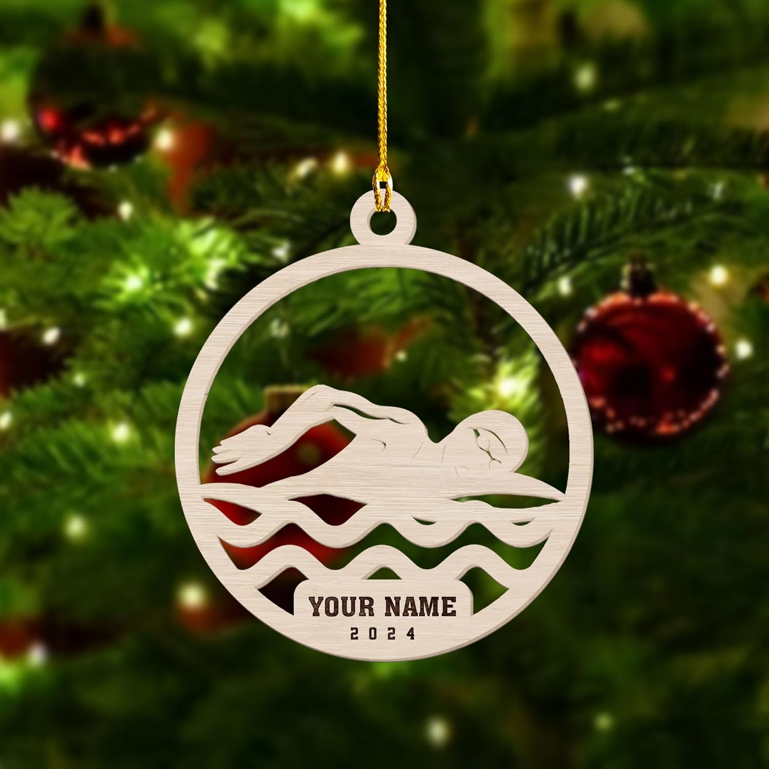 Artparel Personalized Swimming Ornament Gift for Swimming Lovers Ornaments Boy\/Girl Swimmer Christmas Ornament Christmas Tree Decor Swimming Christmas Ornament Lovers Xmas (SMM 3)