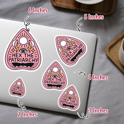 (3pcs) Hex The Patriarchy Sticker, Witchy Sticker, Feminist Sticker, Occult Sticker, Halloween Sticker Die-Cut Waterproof Vinyl Sticker Laptop Water Bottle Window Phone Helmet