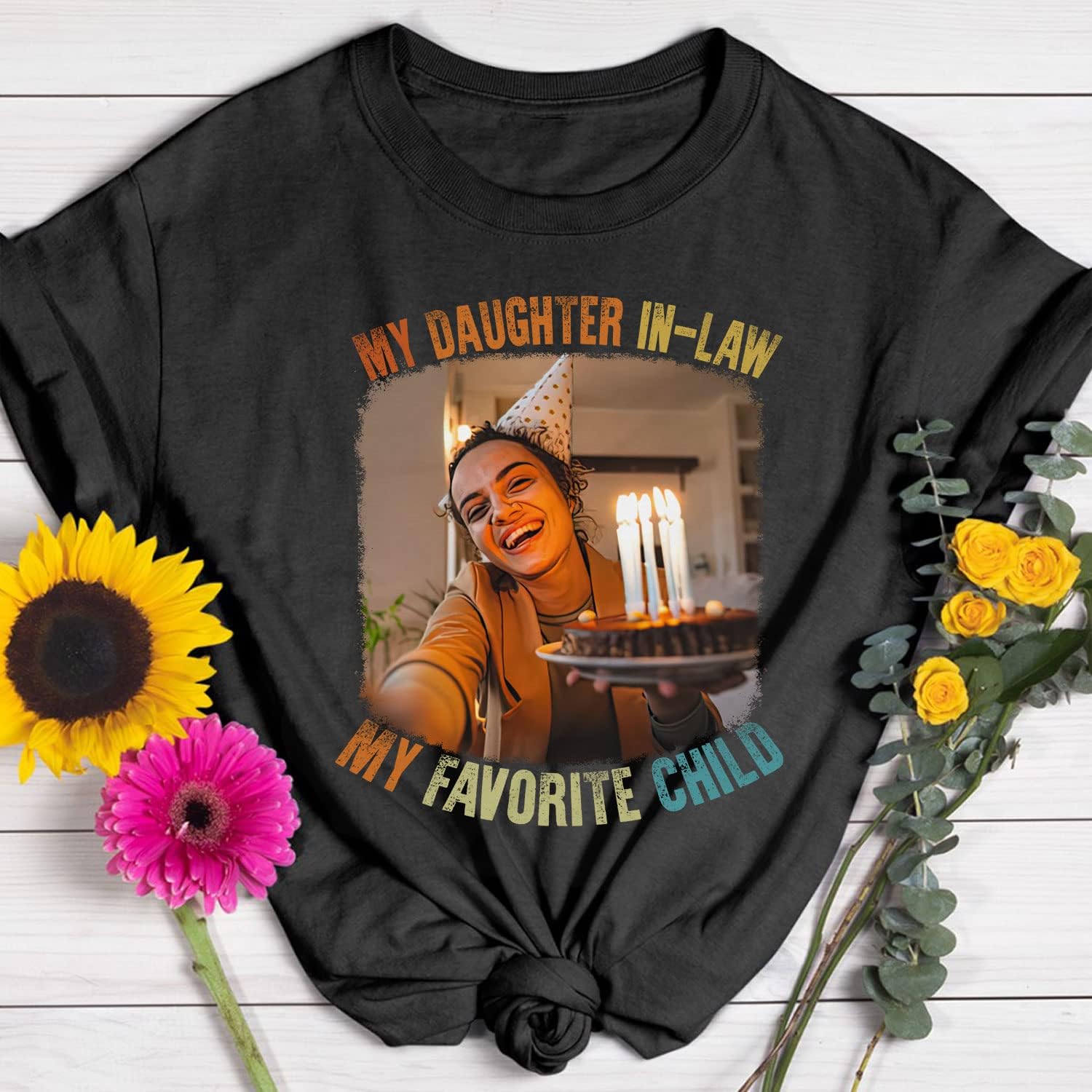 HomeDesign Personalized My Daughter in Law is My Favorite Child Shirt, Daughter in Law Tshirt Favorite Child is My Daughter