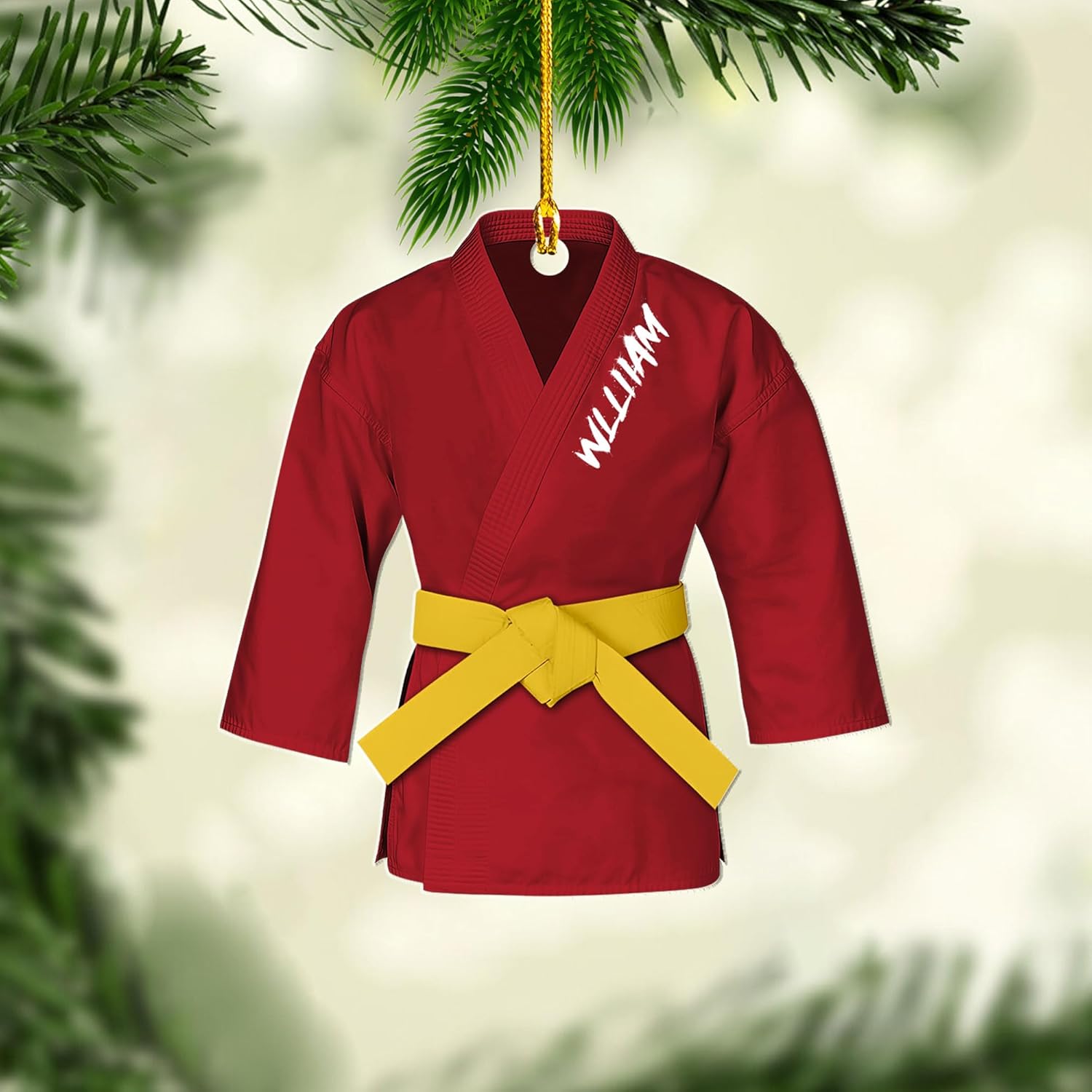 Artparel Personalized Karate Ornament Karate Uniform Ornaments Gifts for Karate Lovers Karate Gift Christmas Ornament 2024 Taekwondo Ornament Jiu Jitsu Ornament Gift for Karate (KRT7)