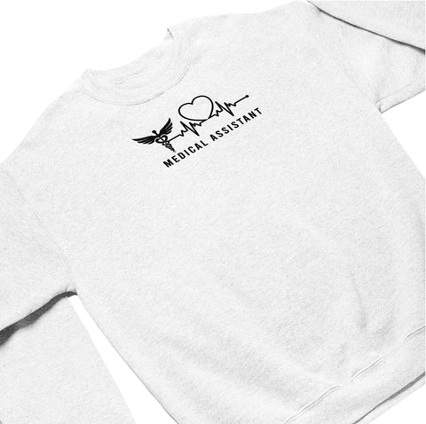 Custom Medical Assistant Embroidered Sweatshirt for Women, MA Nurse Crewneck, Medical Assistant Shirts Gift for Nurse