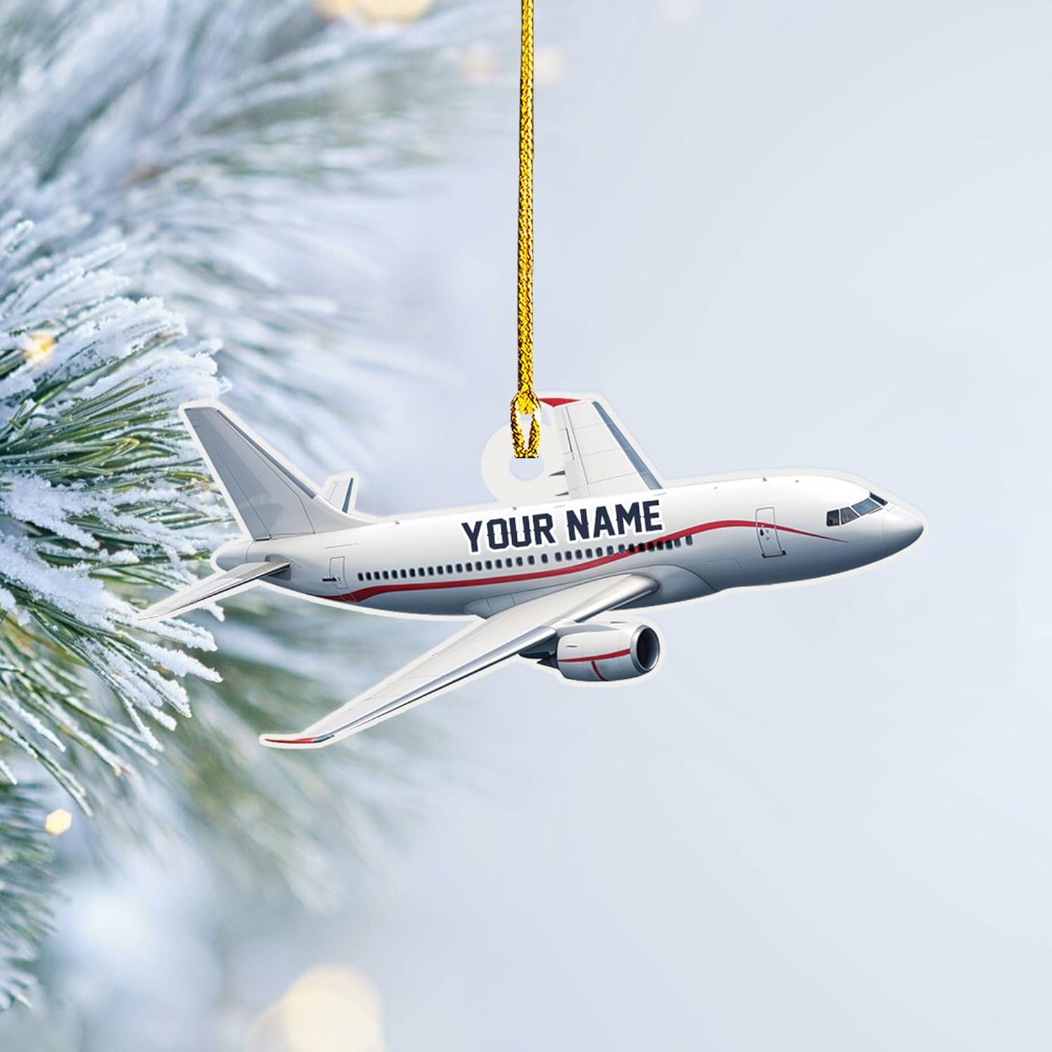 Customized Airplane Ornament, Personalized Name & Text Pilot Ornament Christmas 2024, Airplane Pilot Ornament, Airplane Ornament Hanging Christmas Tree, Pilot Captain Ornament (Acrylic, Style 10)