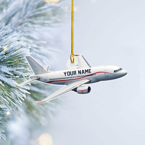 Customized Airplane Ornament, Personalized Name & Text Pilot Ornament Christmas 2024, Airplane Pilot Ornament, Airplane Ornament Hanging Christmas Tree, Pilot Captain Ornament (Acrylic, Style 10)