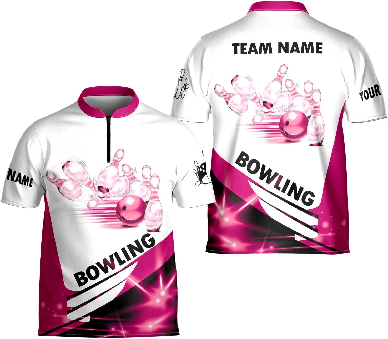 Artparel Personalized Name Bowling Jersey 3D, Custom Bowling Shirts for Team, Bowling Shirt Unisex for Men & Women