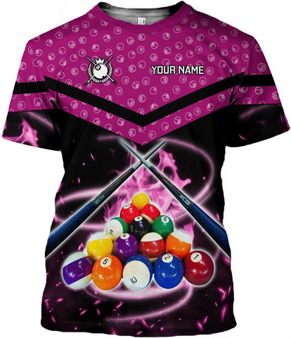 Ligthuy Personalized Name Billiard Shirts 3D, Billiards Shirt 8 Ball Billiard Shirt Custom Men's Pool Men Women\u2026