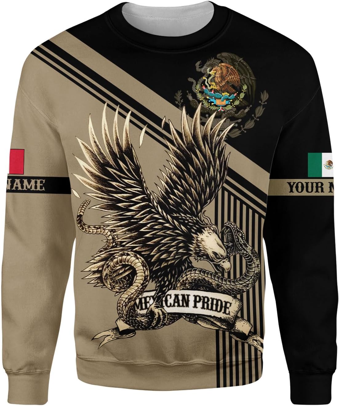 RoyalBro Personalized Mexico Shirts, Camisas De Mexico, Mexico Shirts for Men, Mexican Flag Jersey Shirt Mexico 3D Shirt