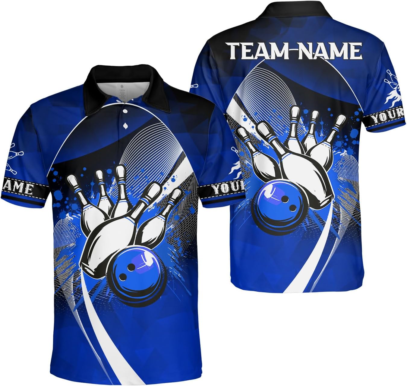 Ligthuy Personalized Name Bowling Polo Shirts 3D for Men and Women, Bowling Shirt, Bowling Shirts for Men Team Bowling Shirt