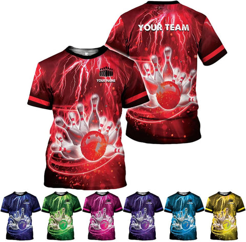 Mostprints Personalized Name Bowling Shirts for Men and Women 3D, Bowling Shirts for Team Bowling, Bowling Shirts Gift