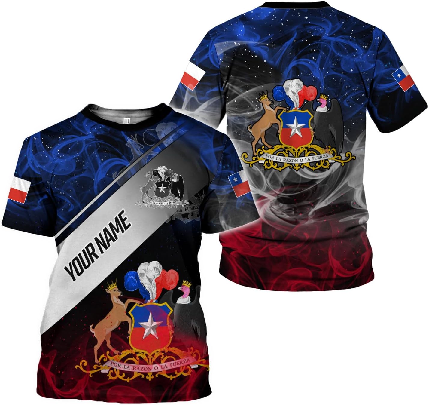 Personalized Name Chile Shirts for Men and Women, Chile Chilean Flag Pride Gift T-Shirt, Chilean Map and Flag