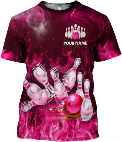 Pretyprints Personalized Bowling Shirt - Custom Bowling Gift for Women & Men