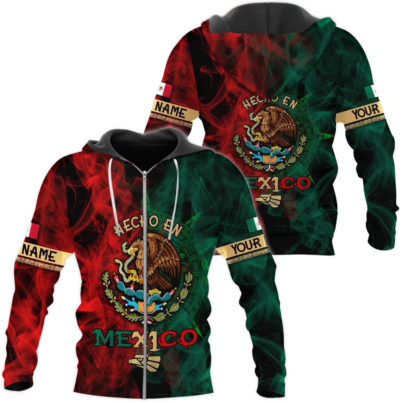 RoyalBro Personalized Mexico Shirt, Camisas de Mexico Customized Mexican Shirts Mexican Flag Mexico 3D Shirt for Men Women