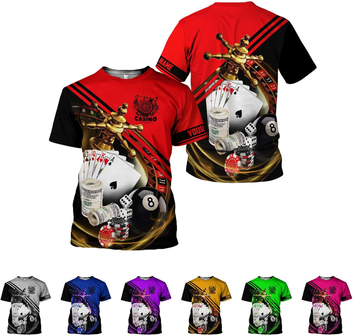 Royal Fight Personalized Poker Shirt 3D Funny Poker Shirt for Men Casino Poker Shirt Gifts Men Women Funny Poker Gift