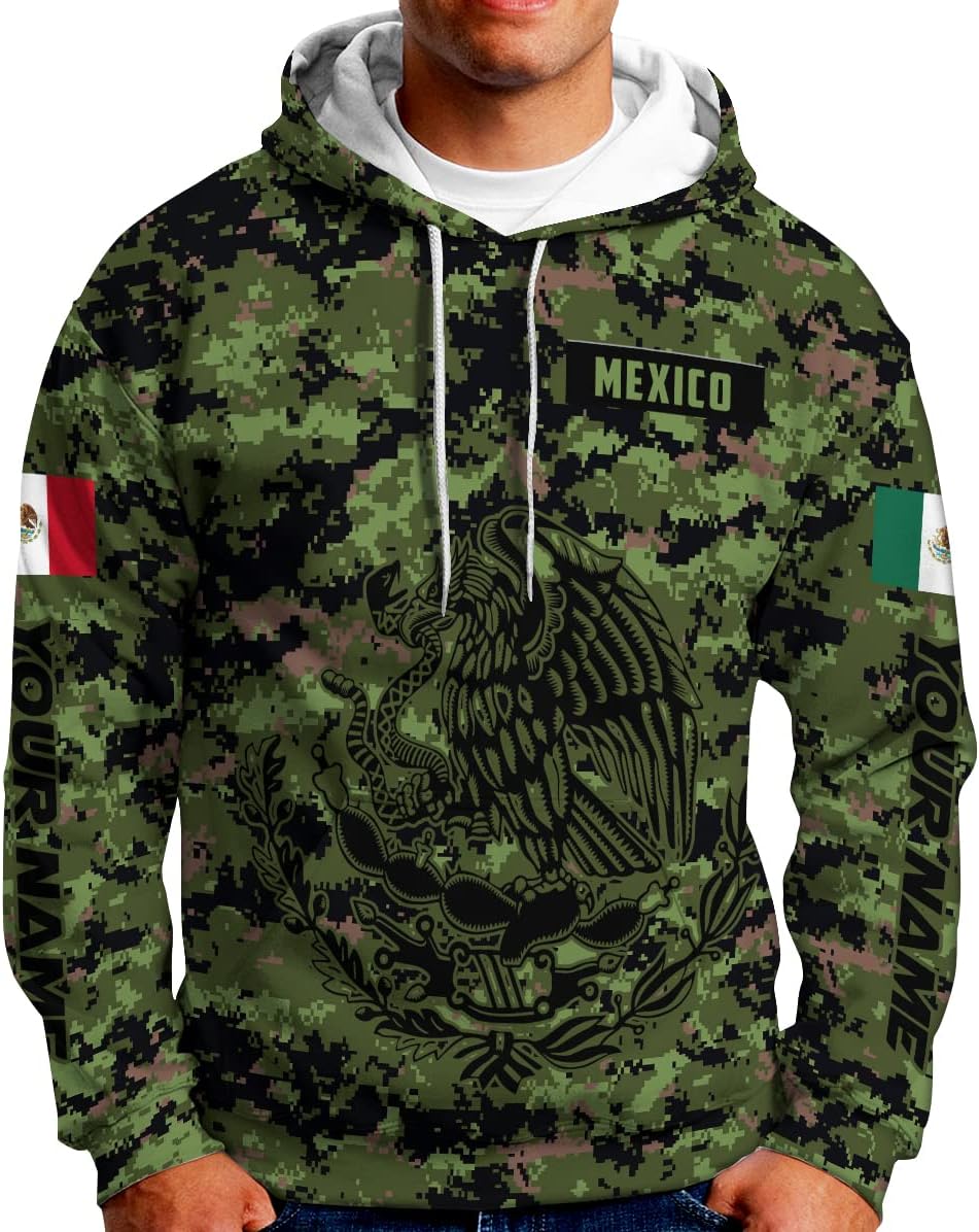 Personalized Name Army Camo flag Mexican Mexico Sudadera De Mexico Hombre Unisex Hoodie, T Shirt, Zip Up Hoodie, Sweatshirt For Men Women HD924