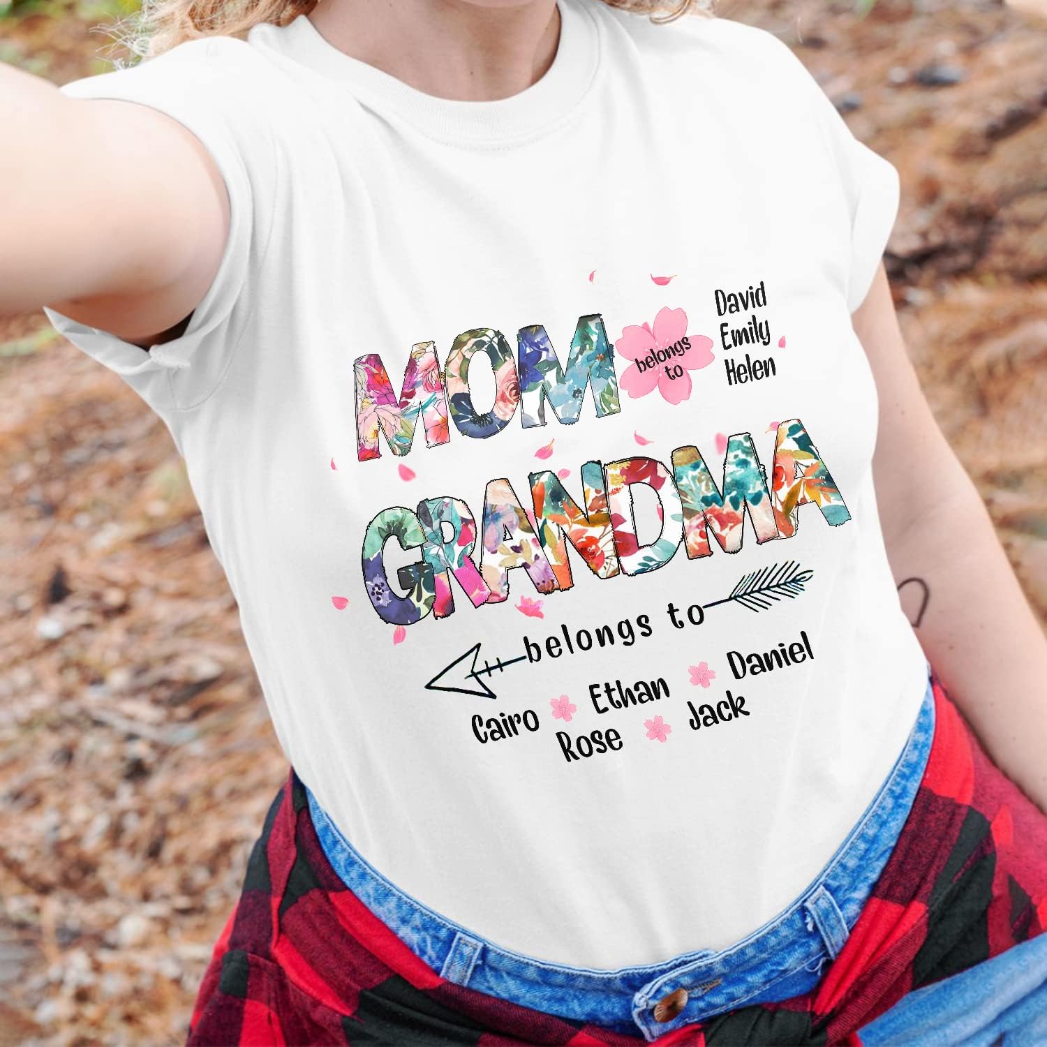 Personalized Mother's Day Tee, Mom and Grandma Belong to Kids, Grandkids Names Shirt for Nana Mimi Mom Grandma Mamaw