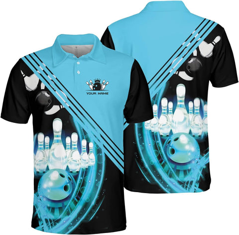 Personalized Name Bowling Polo Shirts 3D for Women, Bowling shirt, Bowling Shirts for Womens, Team Bowling Shirt Women1