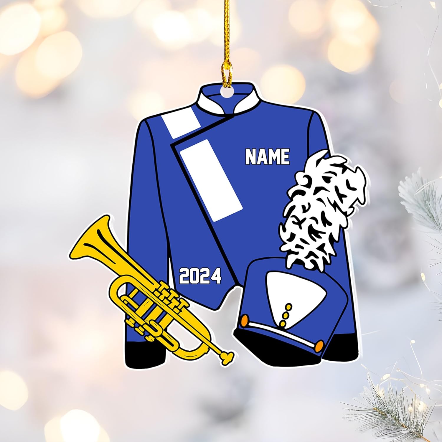 Pretyprints Marching Band Christmas Ornament Personalized Girl 2024 Custom Marching Band Gifts Band Director Gifts, Marching Band Gifts, Music Ornament Marching Band Teacher Gifts Music (Style 12)