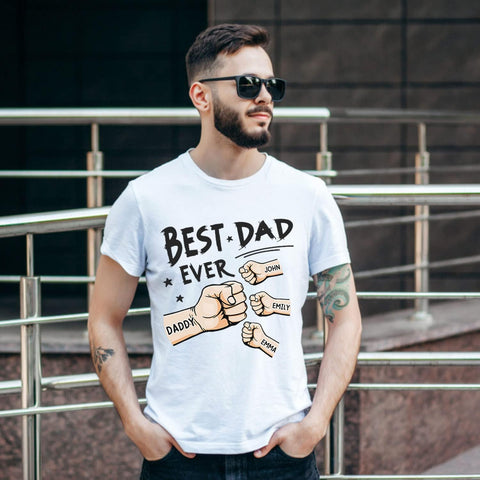 Personalized Dad Shirt, Custom Daddy Shirts for Men, Kids Hold Grandpa Hand Shirt Grandpa Shirt, Gifts for Father Day
