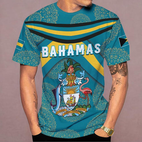 Artparel Personalized Bahamas Shirts 3D Bahamas T-Shirt Bahamas Shirts for Men Bahamas Souvenirs Shirts Bahamas Flag Shirts