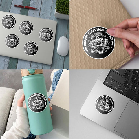 3 Pcs Nobody Cares Work Harder Sticker, Workout Gym Motivational Adulting is Hard Stickers, Sarcastic Work Stickers - Vinyl Stickers 3 Inches for Water Bottles Laptop Phone Car Hard Hat Helmet