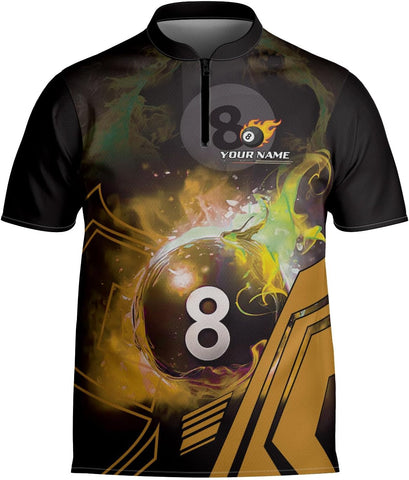 Artparel Personalized Billiard Jersey 3D Billiard Shirts for Men Billiard Bowling Jersey Billiards 9 Ball Pool Shirts for Men