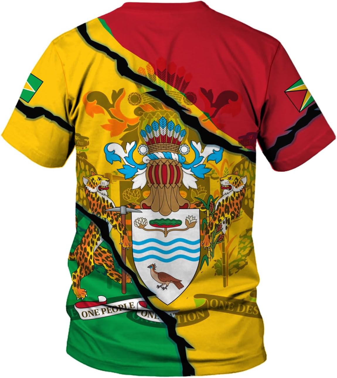 Rivelus Personalized Name 3D Shirt, Guyana Tshirt for Men Women, Guyanese Flag Pride Shirts, Guyana Gift S-5XL