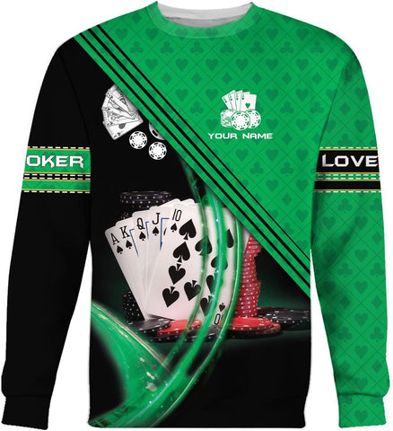Personalized Poker Shirt, Poker Player Shirt, Funny Casino Poker Pattern 3D Over Print, Unisex Poker Tshirt Men Women