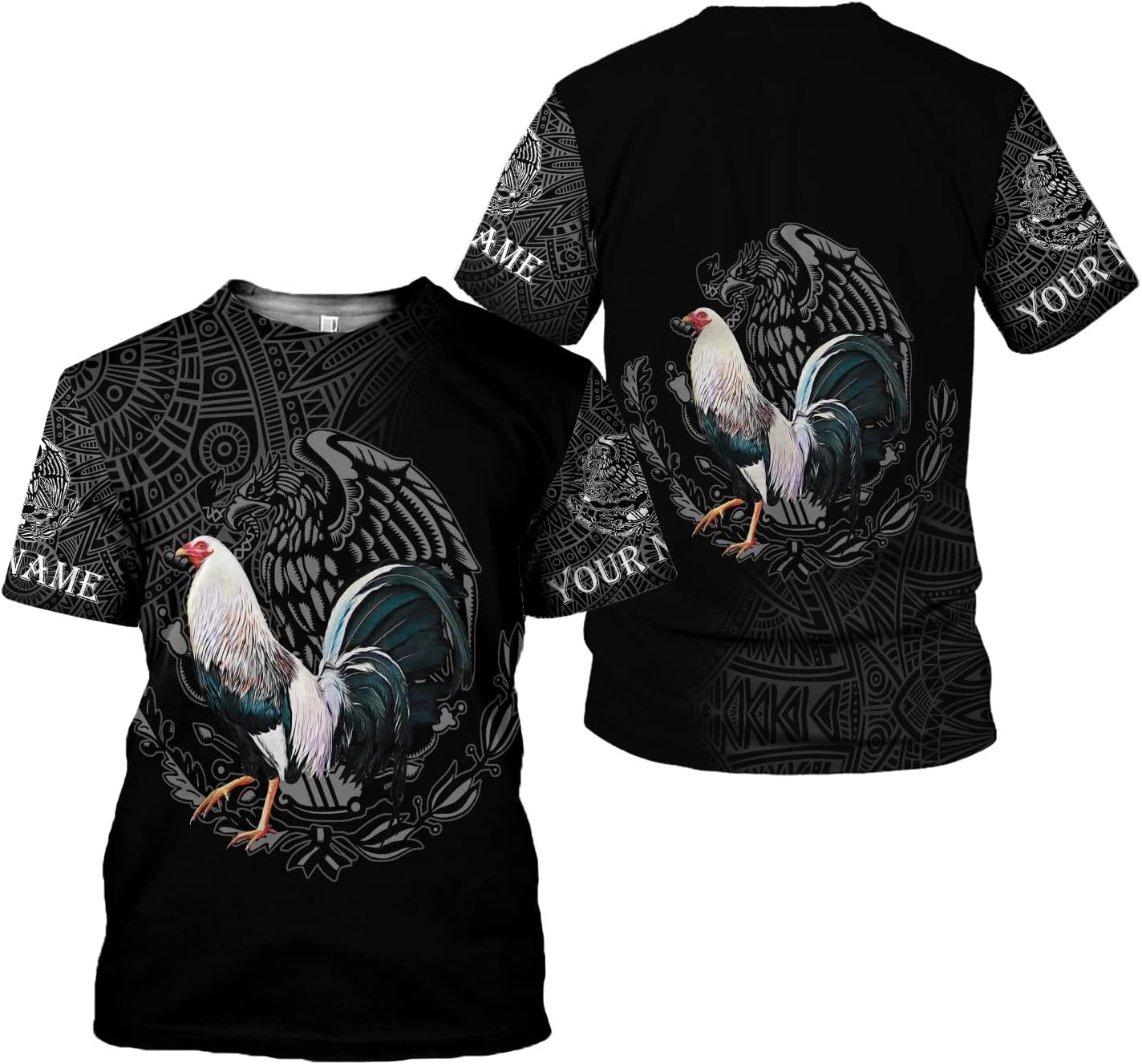 Personalized Rooster 3D, mexican shirts for men, camisas de galleros, custom name mexico shirt, Unisex 3D All Over Printed Sportwear, T Shirt For Men Women Adult Full Size S-5XL Mostprints TS02