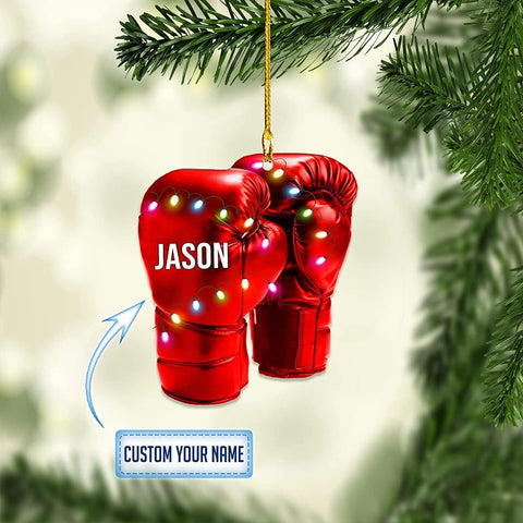 Personalized Boxing Ornament, Boxing Gloves Christmas Light Ornament, Custom Boxing Ornament, Kick Boxing Ornament, Gift for Boxing Lovers, Boxer Ornament Gift for Boxing Lovers (Boxing 1)