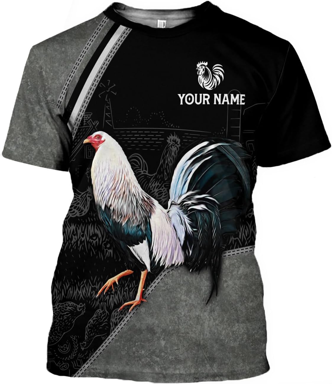 Mostprints Personalized Name Rooster Shirt 3D, Rooster Shirts for Men, Chicken tshirts shirts for women, Funny Chicken shirts