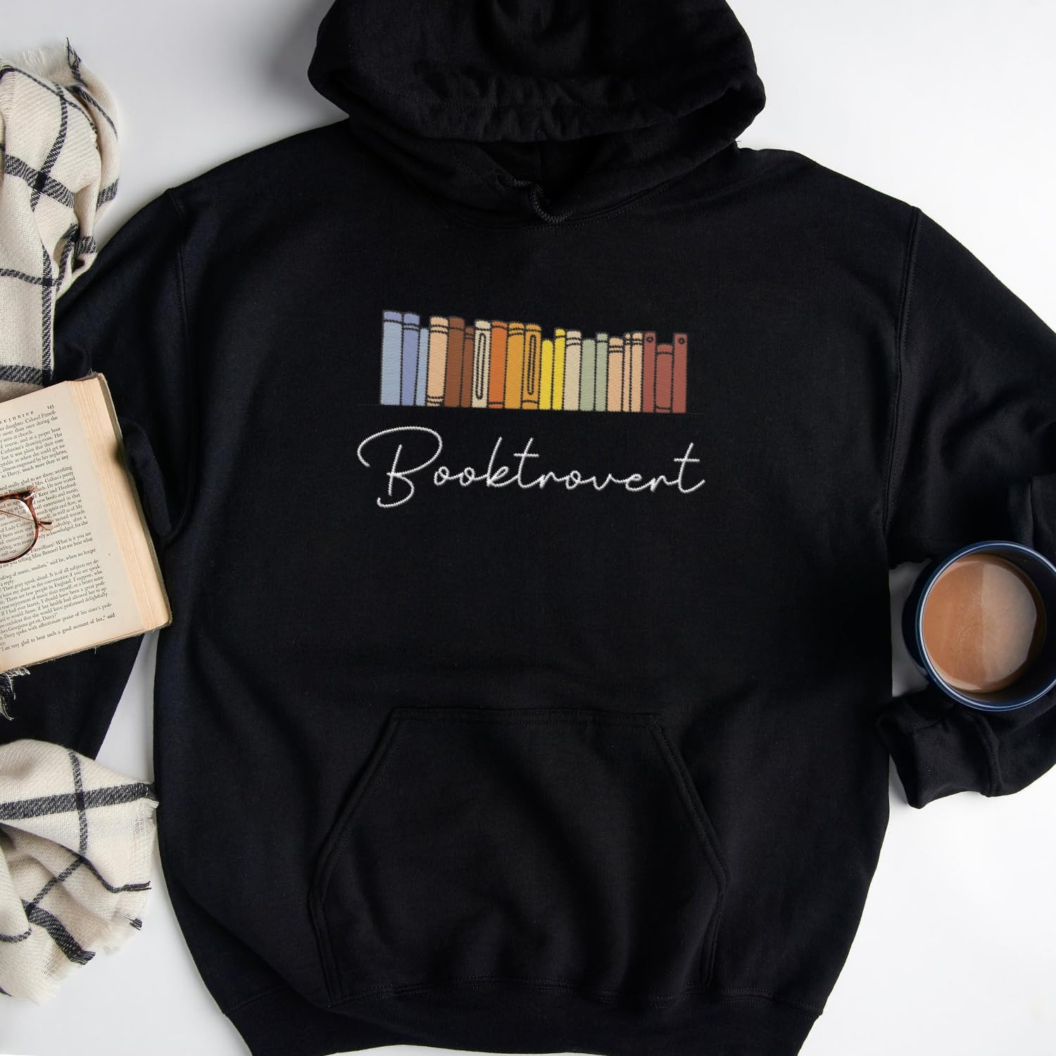Personalized Embroidered Book Sweatshirts For Women, Book Lover Sweatshirt, Book Sweatshirt, Book Tshirts Women (Cotton, Book 4), Small-5X-Large