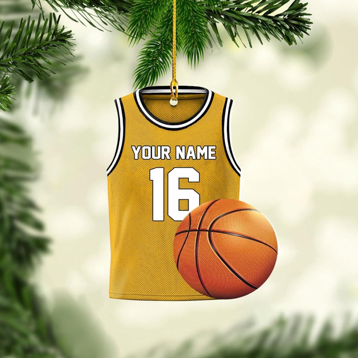 Artparel Personalized Basketball Ornaments, Basketball Christmas Ornament, Car Ornament, Custom Basketball Player Ornament, Basketball Ornaments for Christmas Tree (BKBV 14)