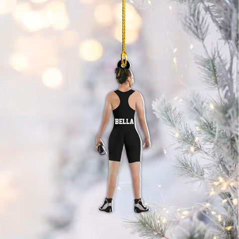 Artparel Personalized Wrestling Ornament Wrestling Helmet Ornaments Wrestling Christmas Ornament Gift for Wrestling Player Wrestling Christmas Tree Ornaments for Boys or Girls (Wrestling 4)