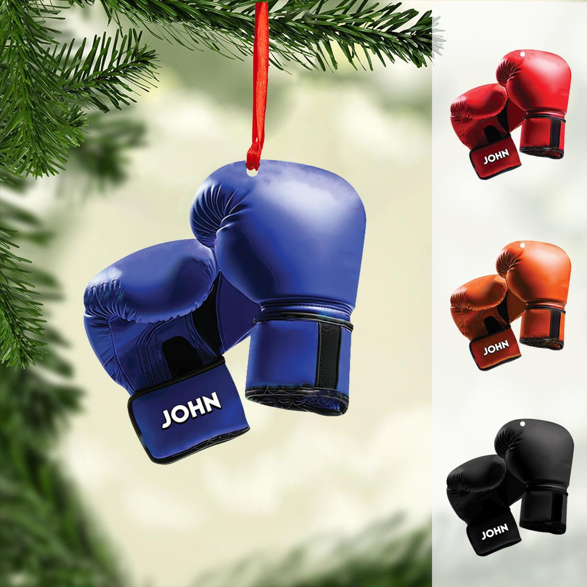 Tinoshop Personalized Boxing Ornament, Boxing Gloves Christmas Light Ornament, Custom Boxing Ornament, Kick Boxing Ornament, Gift for Boxing Lovers, Boxer Ornament Gift for Boxing Lovers (ON171)