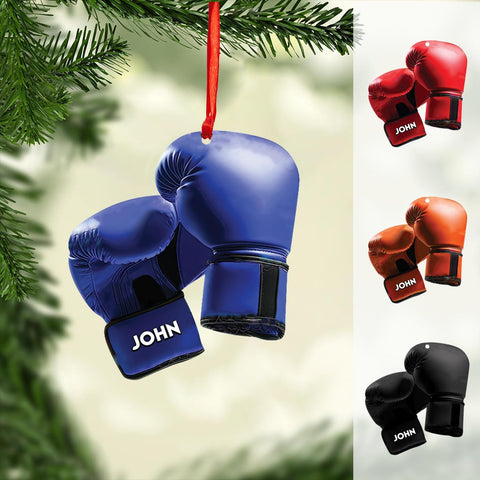 Tinoshop Personalized Boxing Ornament, Boxing Gloves Christmas Light Ornament, Custom Boxing Ornament, Kick Boxing Ornament, Gift for Boxing Lovers, Boxer Ornament Gift for Boxing Lovers (ON171)