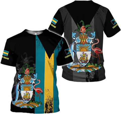 Personalized Bahamas Shirt 3D Custom Bahamas Flag Shirt for Men and Women Bahamas Pride Shirt