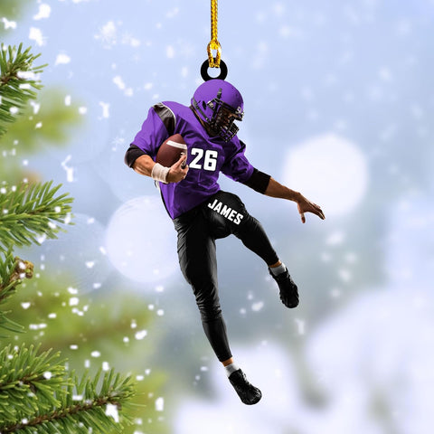 RoyalBro Personalized Football Ornaments 2023, Customized American Football Christmas Ornament, Football Ornament Christmas Tree Hanging Ornament Pine Tree Decorations (Football 10)