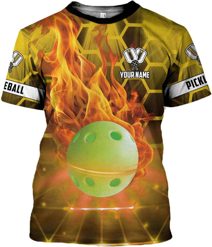 Personalized Pickleball Shirt Funny 3D Polo Pickleball Player Gift for Men and Women Custom Pickleball Shirts Sports Tee