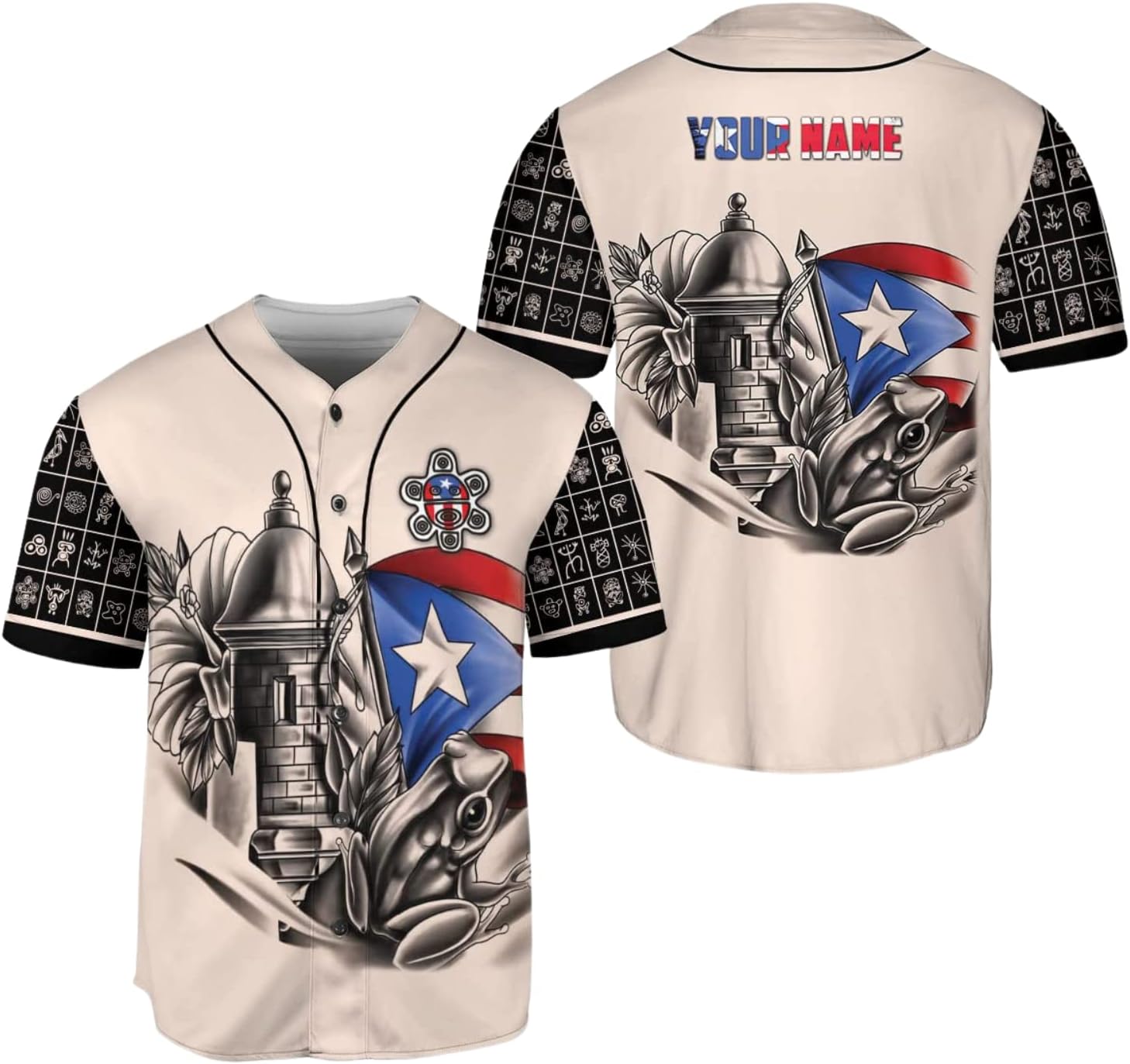 Personalized Puerto Rico Baseball Shirt, Customized Team Name Puerto Rican Baseball Jersey for Men