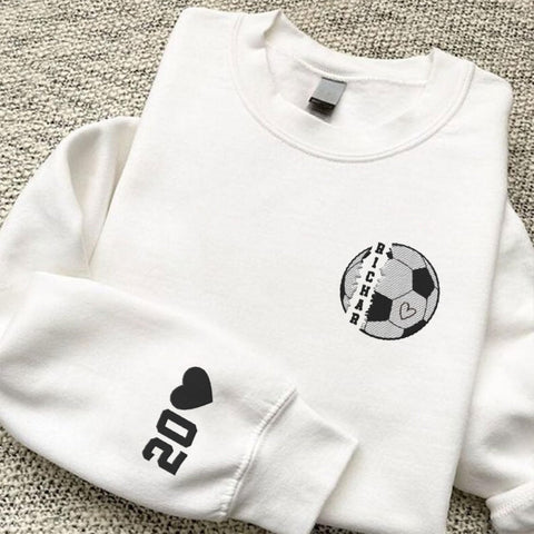 Intenprints Personalized Soccer Embroidered Sweatshirts, Soccer Shirt for Women and Men, Game Day Soccer, Soccer Team