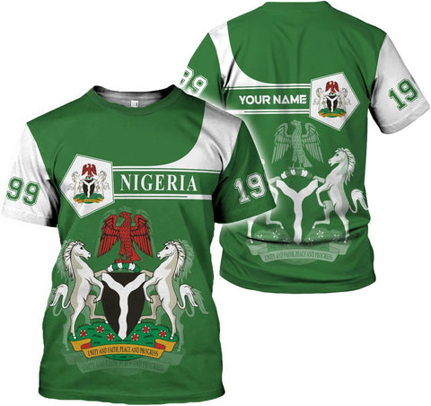 AOVL Personalized Nigeria Shirts Nigerian Flag Shirts Nigeria Flag Nigerian Pride Gift T-Shirt Nigerian Pride Shirt 3D S-5XL