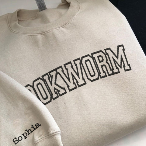 Custom Embroidered Book Sweatshirt One More Chapter Wildflower Graphic Reading For Women Crewneck Book Lover Gift Booktrovert