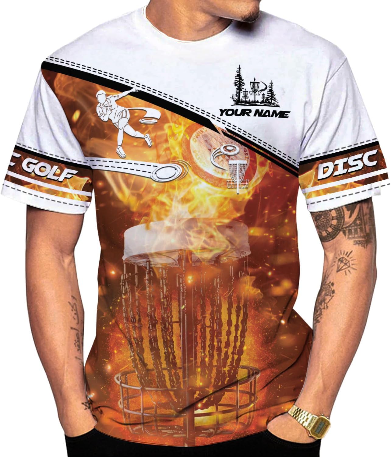 Personalized Disc Golf T-Shirt 3D All Over Printing S-5XL, Disc Golf Shirts for Men, Mens Disc Golf Tee Shirt