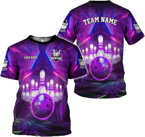 Rivelus Personalized Name Bowling Shirts for Men and Women 3D, Bowling Shirts for Team Bowling, Bowling Shirts Gift 4