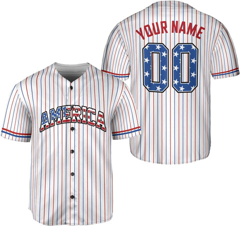 Custom Men American Flag Jersey Men's America Baseball Jerseys Patriotic Jerseys 4th of July Shirts USA Flag America Gifts