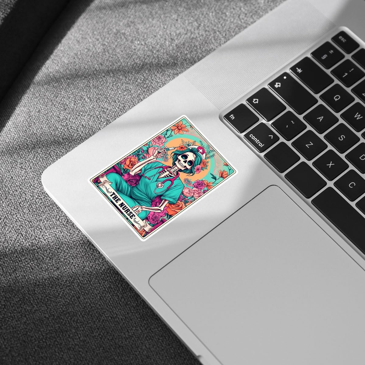 (3PCs) The Nurse Tarot Vinyl Sticker, The Nurse Tarot Card Holographic Stickers, Nurse Skeleton Hologrpahic Vinyl Stickers, Fun Nurse Decal- Stickers for Laptop Water Bottle Phone Car Helmet 3"